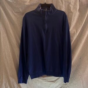 100 cotton like a thin sweatshirt/thick t shirt material golf logo half zip